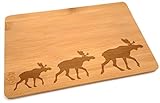Samunshi® Holzbrett mit Gravur Norwegen Elch Karawane aus Bambus Brett Schneidebrett klein Brotzeitbrett Holz Schneidebretter Holzbrett Küche